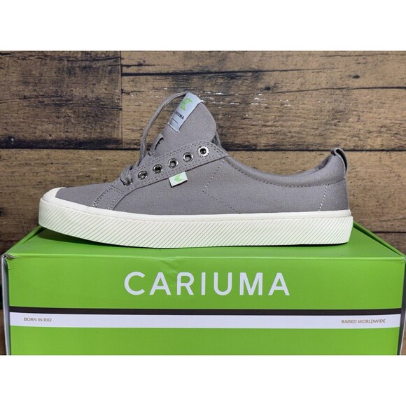 NEW Cariuma OCA Low Mystic Grey Canvas Contrast Thread Sneaker Mens 10.5